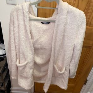 NWOT White Teddy Cardigan Hoodie